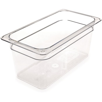 Carlisle 6.88 in. x 12.75 in. x 6 in. 5.7 qt. StorPlus Polycarbonate Plastic Food Pan - Clear