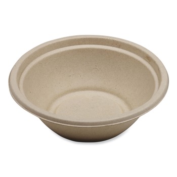World Centric 7.4 in. x 7.4 in. x 2.3 in. 24 oz. Paper Fiber Bowls - Natural (500/Carton)