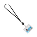 Office Jansan | Advantus 75549 34 in. Metal Clip Fastener Long Lanyards with Retractable ID Reels - Black (12/Pack) image number 2