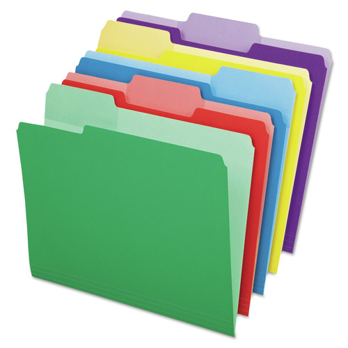 File Folders | Pendaflex 84370 Assorted 1/3-Cut Tabs Letter Size File Folders with Erasable Tabs - Assorted Colors (30/Pack) image number 0