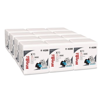WypAll X70 1/4-Fold 12-1/2 in. x 12 in. Cloths - White (76/Pack 12 Packs/Carton)