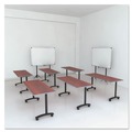  | Alera ALETT6024CM 59.5 in. x 23.63 in. Rectangular Reversible Laminate Table Top - Medium Cherry/Mahogany image number 9