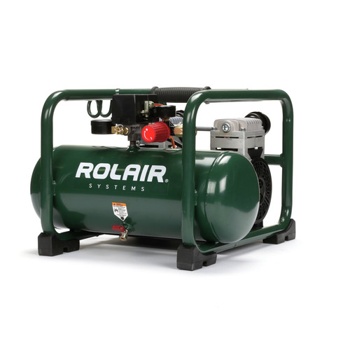 Portable Air Compressors | Rolair JC20 115V 2 HP 3 Gallon Low-Speed Oil-less Trim Compressor - 4.5 CFM @ 90 PSI image number 0