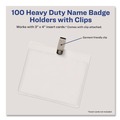 Label & Badge Holders | Avery 02923 4 in. x 3 in. Horizontal Heavy-Duty Clip-Style Badge Holders - Clear (100/Box) image number 3