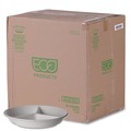 Food Trays, Containers, and Lids | Eco-Products EP-SCR93NFA Vanguard 28 oz. 3-Compartment Bowl Renewable and Compostable Sugarcane Containers - White (400/Carton) image number 0
