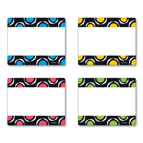 Office Jansan | TREND T68901 Terrific Labels 3 in. x 2.5 in. Dots Design Name Tags - Assorted Colors (36/Pack) image number 0