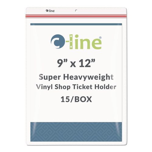Office Jansan | C-Line 82912 Super Heavy-Duty Top Load 9 in. x 12 in. Insert Industrial Zipper Seal Shop Ticket Holders - Clear Front (15/Box) image number 0