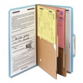 Office Jansan | Smead 19081 Pressboard Six-Section Top Tab Classification Folders - Legal, Blue (10/Box) image number 1