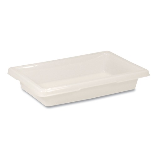 Food Trays, Containers, and Lids | Rubbermaid Commercial FG350700WHT 2 Gallon 18 in. x 12 in. x 3-1/2 in. Food Tote Boxes - White image number 0