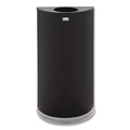 Trash & Waste Bins | Rubbermaid Commercial FGSO1220PLBK 12 gal. European and Metallic Series Open Top Half-Round Steel Receptacle - Black/Chrome image number 0