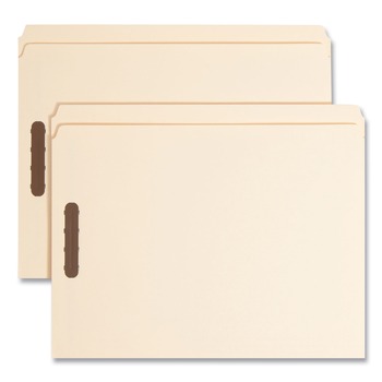 Smead Two-Fastener Folders Top Straight Tabs - Letter, Manila (50/Box)