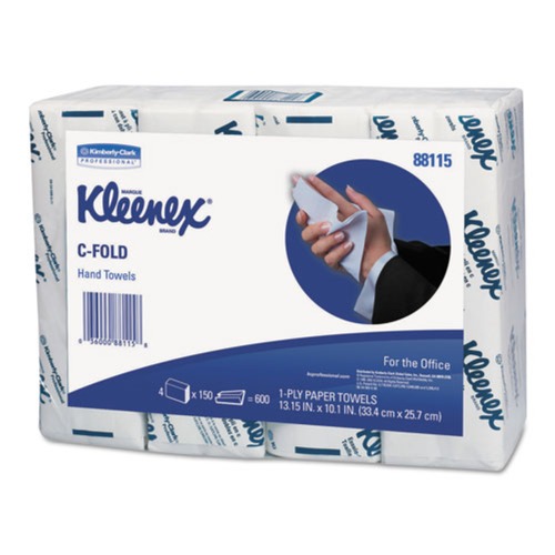 Cleaning & Janitorial Supplies | Kleenex 88115 10-1/8 in. x 13-3/20 in. C-Fold Paper Towels - White (150/Pack, 16 Packs/Carton) image number 0