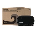 Paper Towels and Napkins | Boardwalk R3670BKBW 13 in. x 6.75 in. x 8.75 in. Standard Twin Toilet Tissue Dispenser - Black image number 0