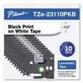 Tapes | Brother P-Touch TZE23110PKB 0.5 in. TZe Series Standard Adhesive Laminated Labeling Tape - Black on White (10/Pack) image number 3