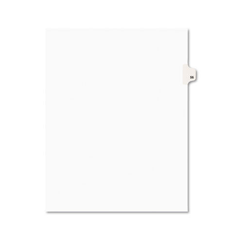 Customer Appreciation Sale - Save up to $60 off | Avery 01056 11 in. x 8.5 in. 10-Tab 56 Tab Titles Avery Style Preprinted Legal Exhibit Side Tab Index Dividers - White (25-Piece/Pack) image number 0