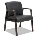  | Alera ALERL4319E Reception Lounge WL Series 24.21 in. x 24.8 in. x 32.67 in. Guest Chair - Black Seat/Back, Espresso Base image number 0