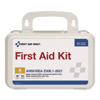First Aid Only 76-Piece ANSI 2021 First Aid Kit for 10 People with Plastic Case (1-Kit)