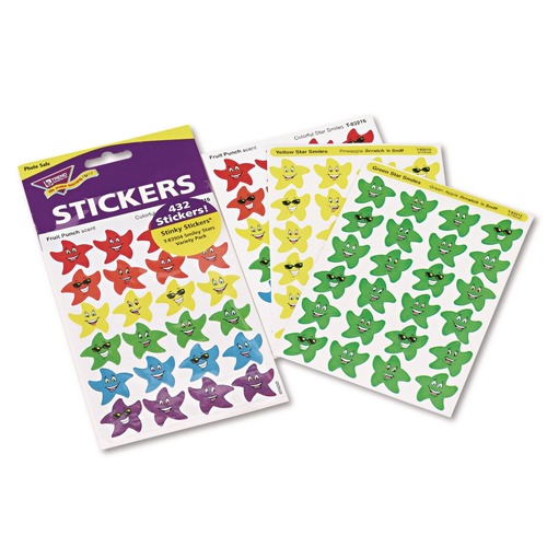 Office & Office Supplies | TREND T83904 Smiley Stars Stinky Stickers Variety Pack - Assorted Colors (432/Pack) image number 0