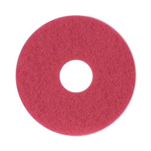 Cleaning Cloths | Boardwalk BWK4012RED 12 in. Diameter Buffing Floor Pads - Red (5/Carton) image number 0
