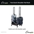 Office Filing Cabinets & Shelves | Champion Sports FBSPR2 24 in. x 30 in. x 69 in. 176 lb Capacity Mobile Two-Stack Shoulder Pad Rack - Black image number 4
