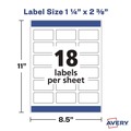Office Jansan | Avery 04224 1.25 in. x 2.38 in. Dissolvable Labels with Sure Feed - White (90/Pack) image number 6