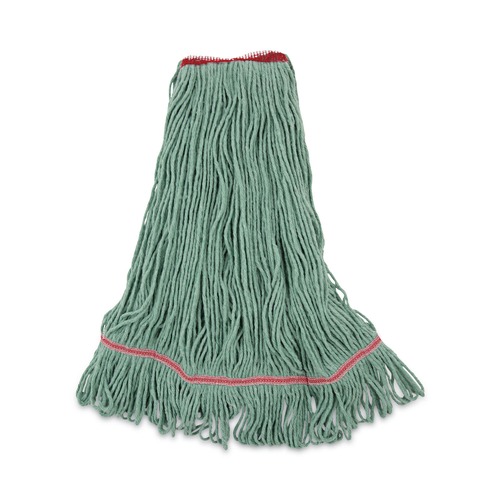 Mops | Boardwalk BWK503GNNB Premium Standard Cotton/Rayon Fiber Mop Head - Large, Green (12/Carton) image number 0