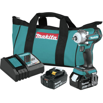 Makita XWT16T 18V LXT Brushless 4 Speed Lithium-Ion 3/8 in. Cordless Square Drive Impact Wrench with Friction Ring Anvil and 2 Batteries (5 Ah)