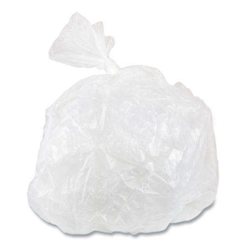 Trash Bags | Inteplast Group S303713N High-Density 30 Gallon 30 in. x 37 in. Interleaved Commercial Can Liners - Clear (500-Piece/Carton) image number 0