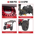 Summer Savings Start Here! Cool Deals on Fans, Tools & Outdoor Equipment | Simpson 61014 3500 PSI at 2.5 GPM HONDA GX200 AAA Triplex Pump Cold Water Professional Gas Pressure Washer image number 5