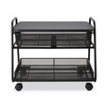  | Safco 5208BL 21 in. x 16 in. x 17.5 in. 1 Shelf 1 Drawer 1 Bin 100 lbs. Capacity Onyx Under Desk Metal Machine Stand - Black image number 2