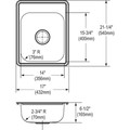 Kitchen Sinks | Elkay D117213 Dayton Top Mount 17 in. x 21-1/4 in. Single Bowl Bar Sink (Stainless Steel) image number 3