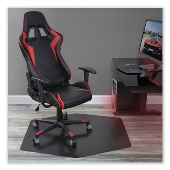 ES Robbins 42 in. x 46 in. Game Zone Chair Mat for Hard Floor/Medium Pile Carpet - Black