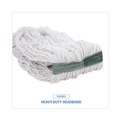 Mops | Boardwalk BWK502WHNB Premium Standard Cotton/Rayon Fiber Mop Head - Medium, White (12/Carton) image number 7