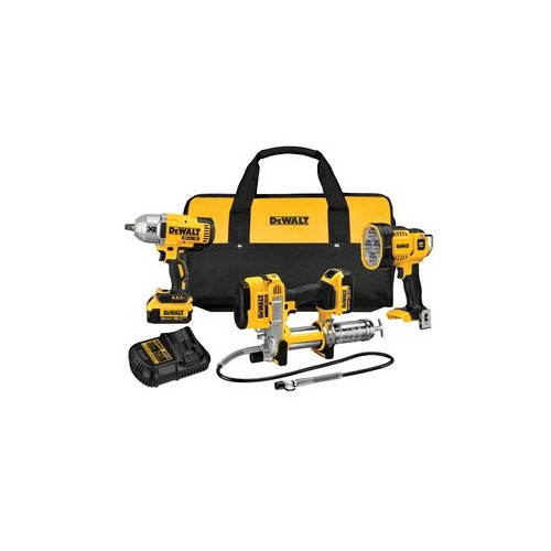 Impact Wrenches | Dewalt DCK397M2 20V MAX 1/2 in. Impact Wrench Grease Gun and Spot Light Combo Kit image number 0