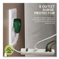 Office Electronics & Batteries | GoGreen Power GG-16106MS 6 ft. Cord 250 Joules 6-Outlet Surge Protector - White image number 5