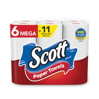 Scott 16447 Choose-a-Size Mega Rolls - White (102 Sheets/Roll, 6 Rolls/Pack, 4 Packs/Carton)