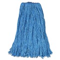 Mops | Rubbermaid Commercial FGF51800BL00 24 oz. 1 in. Band Cotton/Synthetic Cut-End Blend Mop Head - Blue (12/Carton) image number 1