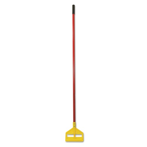 Mops | Rubbermaid Commercial FGH14600RD00 60 in. Invader Fiberglass Side-Gate Wet-Mop Handle - Red/Yellow image number 0