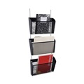 Office Jansan | Universal UNV20011 14.13 in. x 3.38 in. x 8.5 in. Mesh Three-Pack Wall Files - Letter Size, Black (1/Set) image number 5