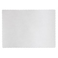  | Hoffmaster PM32052 9-1/2 in. x 13-1/2 in. Knurl Embossed Scalloped Edge Placemats - White (1000/Carton) image number 1