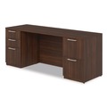Office Desks & Workstations | Alera AE1NZK-UF2472FF HRG 72 in. x 24 in. x 29 in. Seville Series Double Pedestal Credenza - Mahogany image number 3