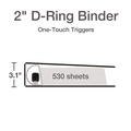 Office Jansan | Cardinal 10320 Premier Easy Open 2 in. Capacity 11 in. x 8-1/2 in. 3 Ring ClearVue Locking Slant-D Ring Binder - White image number 1