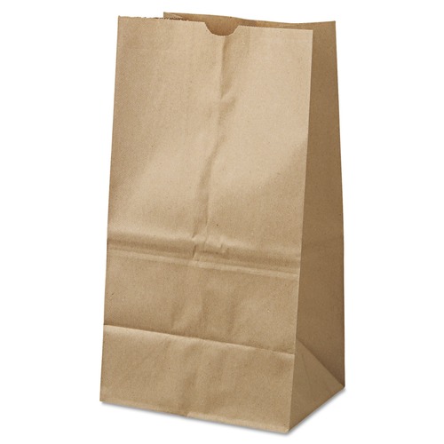 Storage Accessories | General 18428 40-lb. Capacity #25 Squat Grocery Paper Bags - Kraft (500 Bags/Bundle) image number 0