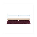 Brooms | Boardwalk BWK20318 3 in. Heavy-Duty Polypropylene Bristles 18 in. Brush Floor Brush Head - Maroon image number 1