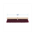 Brooms | Boardwalk BWK20318 3 in. Heavy-Duty Polypropylene Bristles 18 in. Brush Floor Brush Head - Maroon image number 1