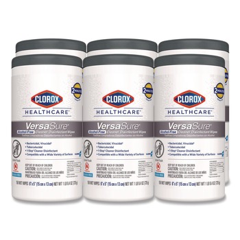 Clorox Healthcare VersaSure 6.75 in. x 8 in. 1-Ply Cleaner Disinfectant Wipes - White Fragranced (6/Carton)