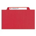 File Folders | Smead 14095 8 SafeSHIELD Fasteners 3 Dividers Letter Size Eight-Section Pressboard Top Tab Classification Folders - Bright Red (10/Box) image number 1