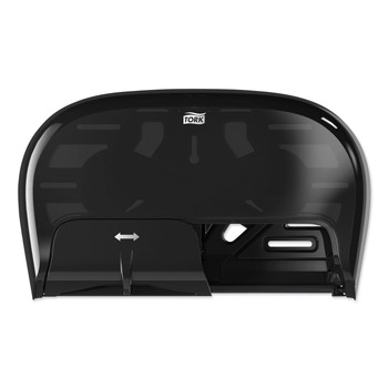 Tork 16.62 in. x 5.25 in. x 9.93 in. High Capacity Bath Tissue Roll Dispenser for OptiCore - Black (1/Carton)