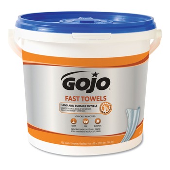 GOJO Industries 9 in. x 10 in. Fast Towels Hand Cleaning Towels - White (2/Carton)