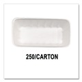 Food Service | GEN 10KWH 10.75 in. x 5.95 in. x 1.87 in. No. 10K Foam Meat Trays - White (250/Carton) image number 1